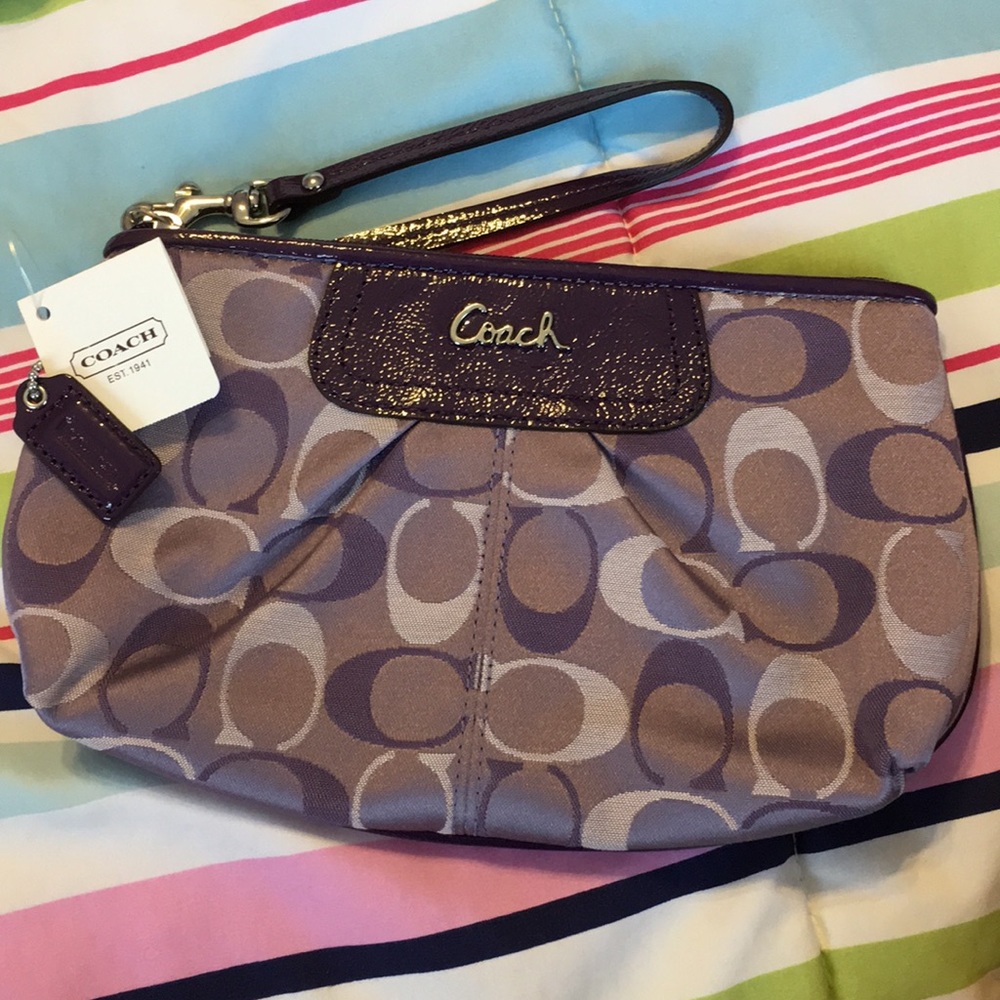 Purple Coach Wristlet BNWT